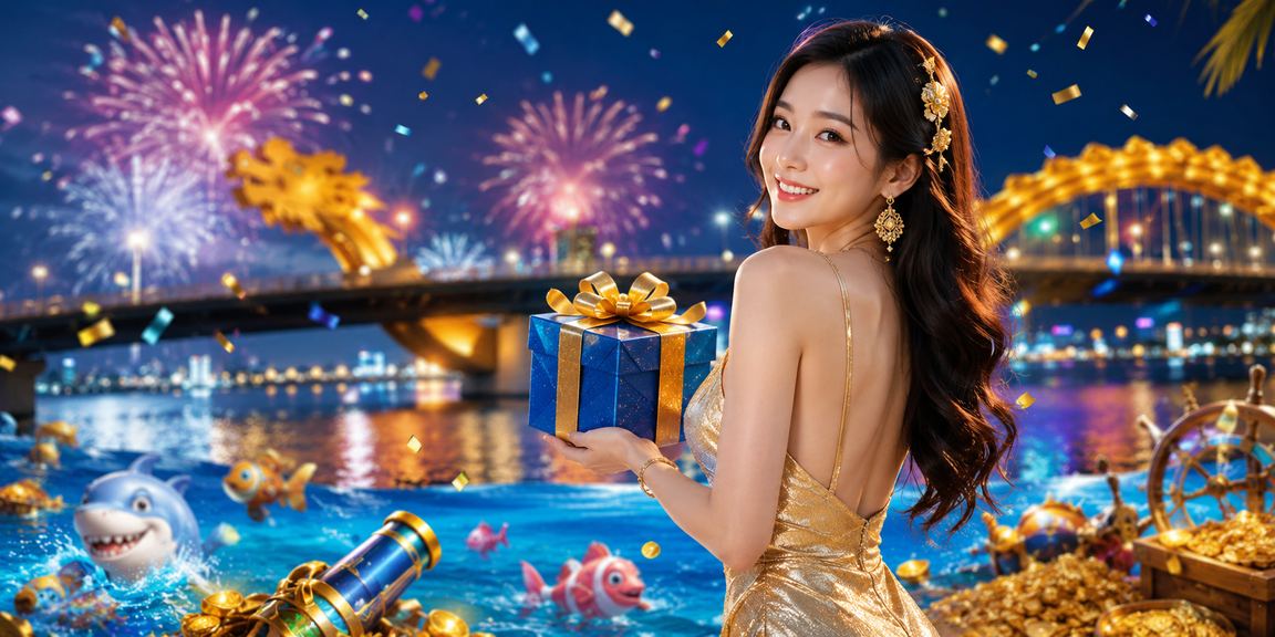 Lễ hội bắn cá tại Đà Nẵng với không khí sôi động, ánh đèn lễ hội và người tham gia đông đảo