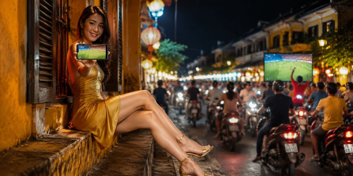 Giao diện đăng ký cá cược thể thao ban đêm tại Hội An