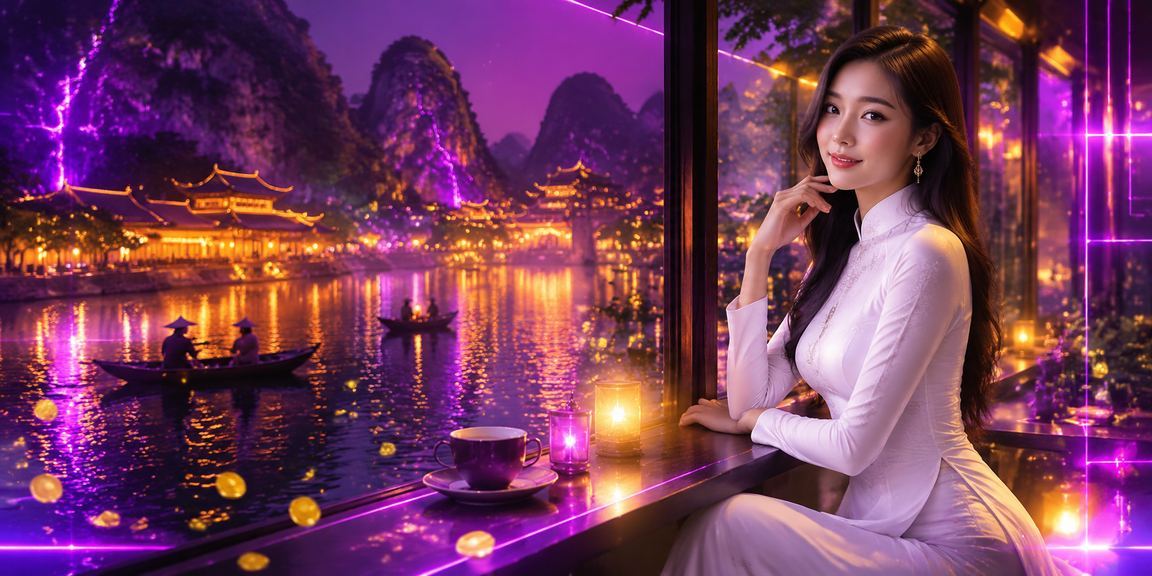 Không gian giải trí casino sang trọng tại Ninh Bình với trang phục áo dài truyền thống Việt Nam